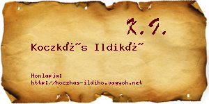 Koczkás Ildikó névjegykártya
